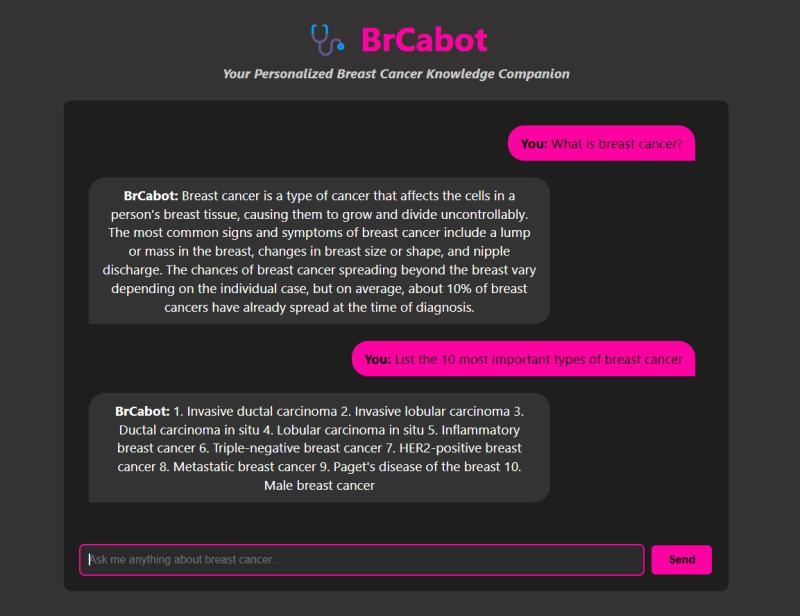 BrCaBot project screenshot.